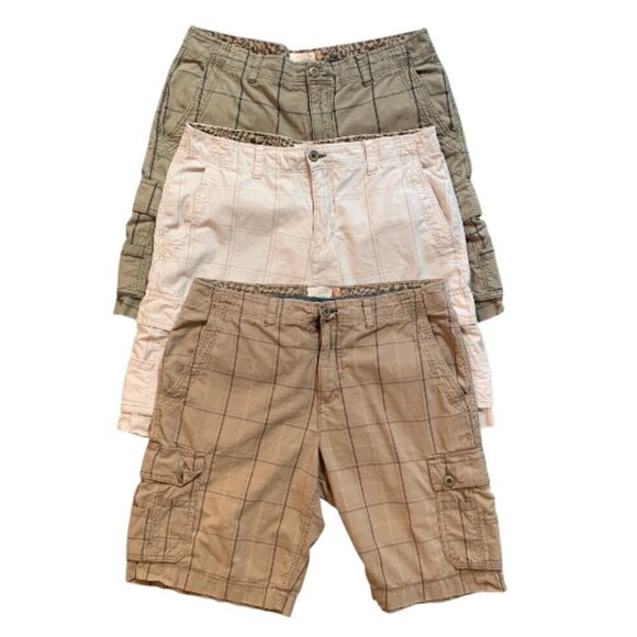 Bundle of 3 Mens 100% Cotton Cargo Utility Bermuda Board Shorts Sz 38 #338G - Picture 1 of 10